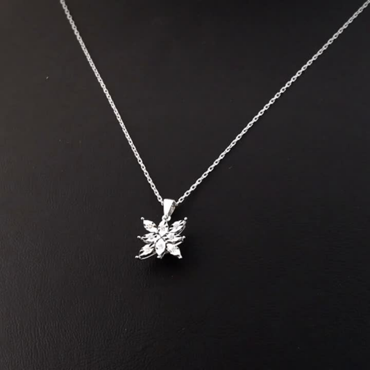 0.05 Carat Natural Diamond Snowflake Necklace – Fine Jewelry Design