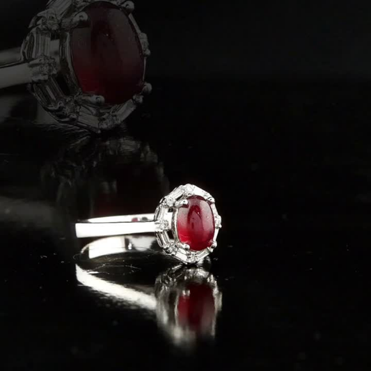 1.40 Carat Natural Baguette Diamond and Ruby Ring – Fine Jewelry Design