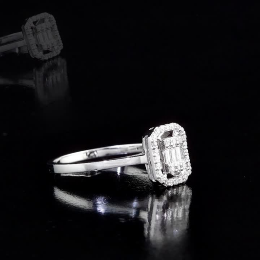 0.18 Carat Natural Baguette Diamond Ring – Fine Jewelry Design