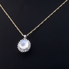 3.46 Carat Natural Diamond and Moonstone Necklace – Fine Jewelry Design