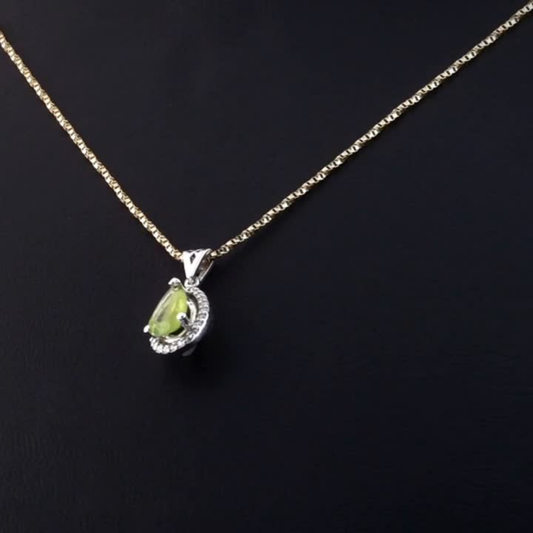 1.03 Carat Natural Diamond and Peridot Necklace – Fine Jewelry Design