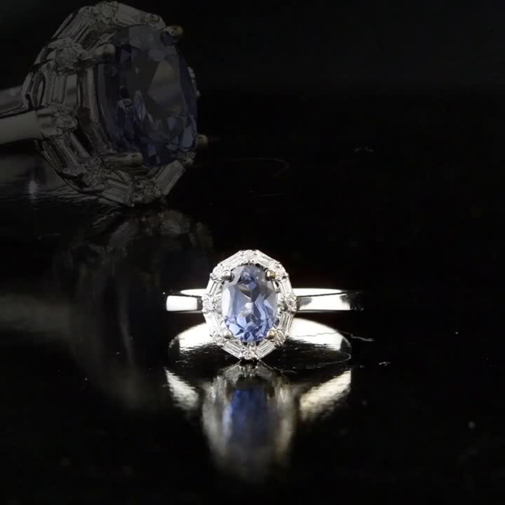 1.15 Carat Natural Diamond and Sapphire Ring – Fine Jewelry Design