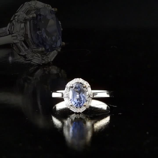 1.15 Carat Natural Diamond and Sapphire Ring – Fine Jewelry Design