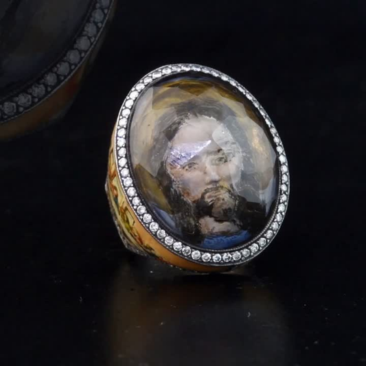 1.90 Carat Natural Diamond Jesus Christ Design Luxury Ring