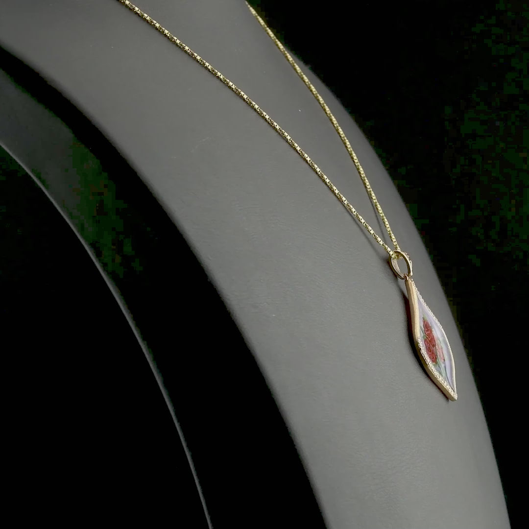 0.21 Carat Natural Diamond Rose Necklace – Elegant Fine Jewelry Design