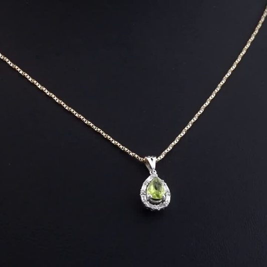 1.04 Carat Natural Diamond and Peridot Necklace – Fine Jewelry Design