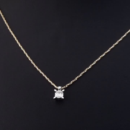 0.11 Carat Baguette Diamond Necklace – Elegant Fine Jewelry Design