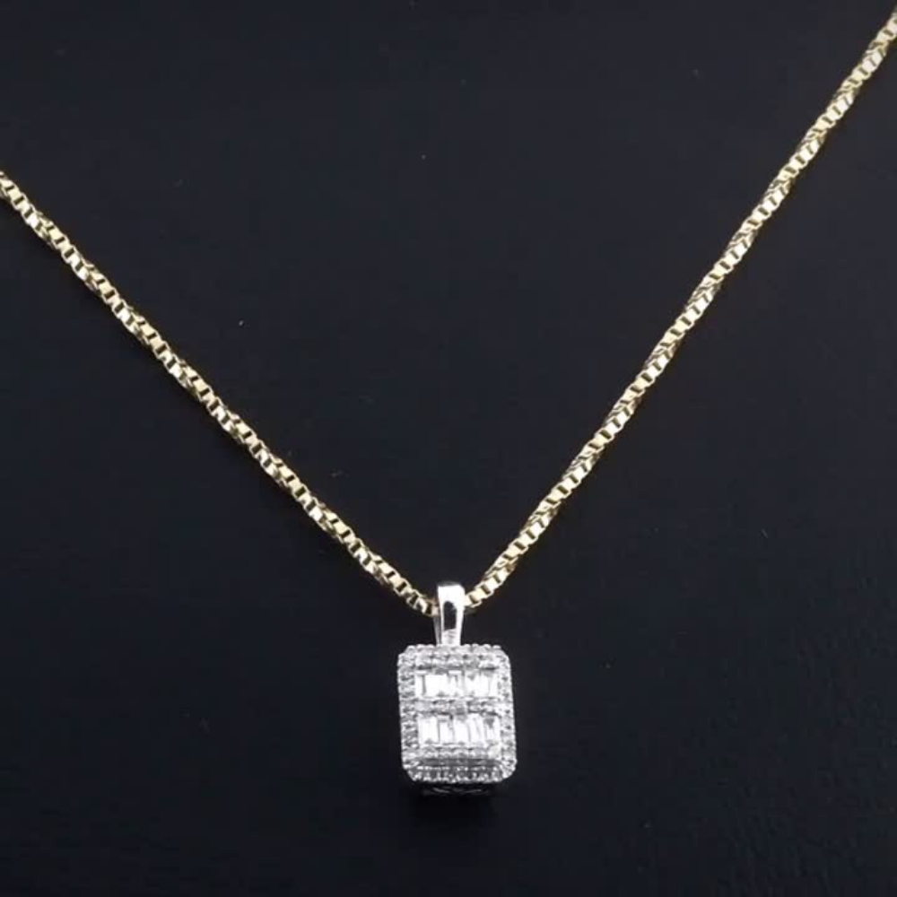 0.12 Carat Baguette Diamond Necklace – Elegant Fine Jewelry Design