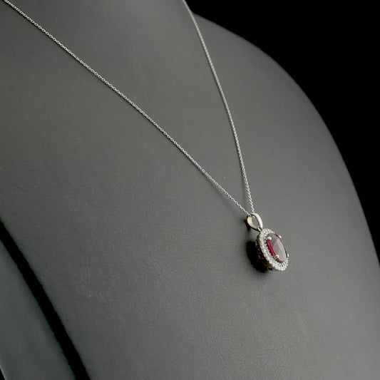 3.01 Carat Natural Diamond and Ruby Necklace – Fine Jewelry Design
