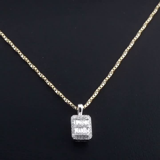 0.12 Carat Baguette Diamond Necklace – Elegant Fine Jewelry Design