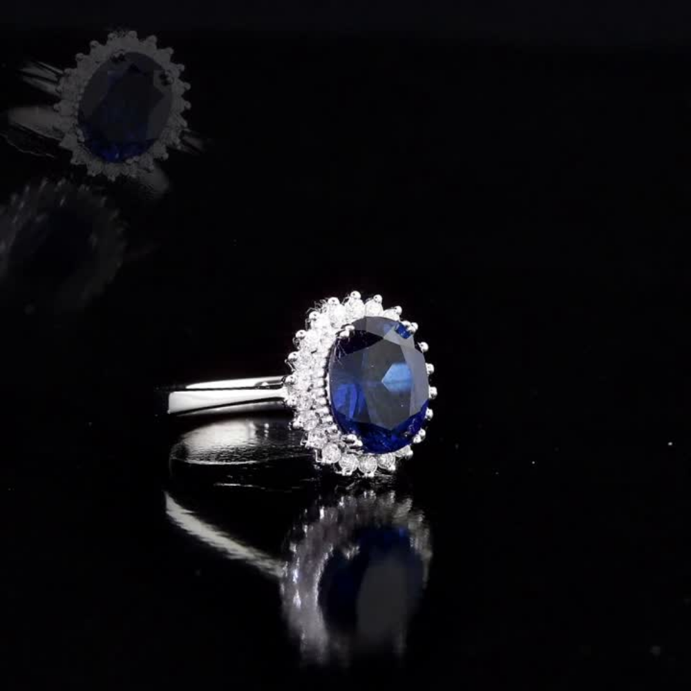 2.69 Carat Natural Diamond and Sapphire Ring – Fine Jewelry Design