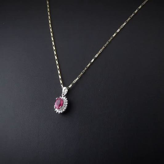 1.01 Carat Natural Diamond and Ruby Necklace – Fine Jewelry Design