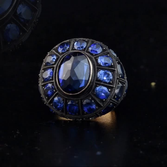 5.20 Carat Natural Diamond and Sapphire Ring – Fine Jewelry Design