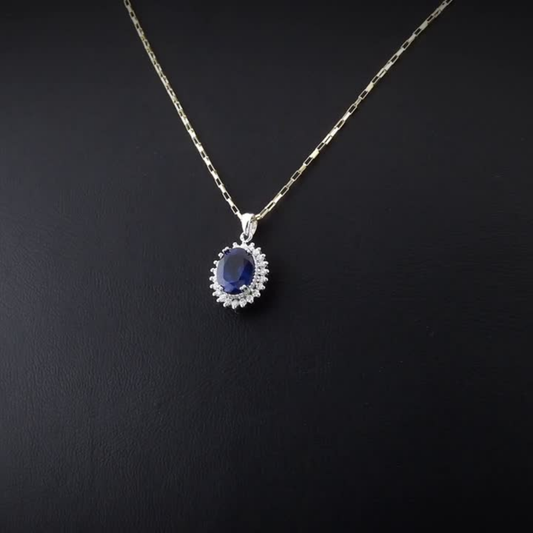 2.6 Carat Natural Diamond and Sapphire Necklace – Fine Jewelry Design
