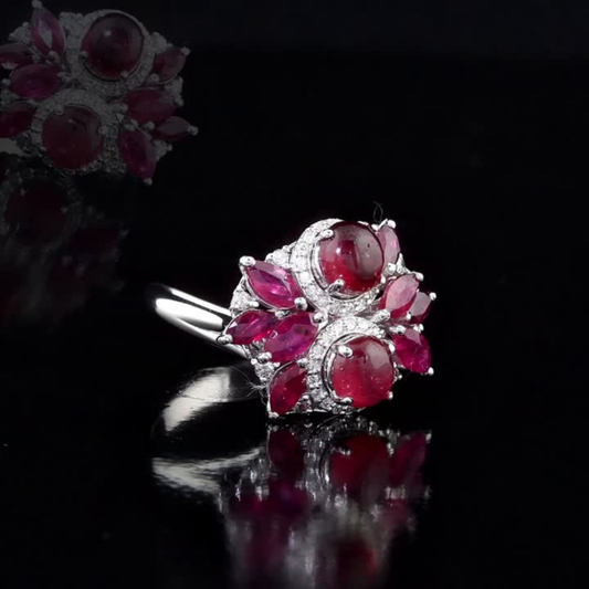 5.07 Carat Natural Diamond and Ruby Ring – Fine Jewelry Design
