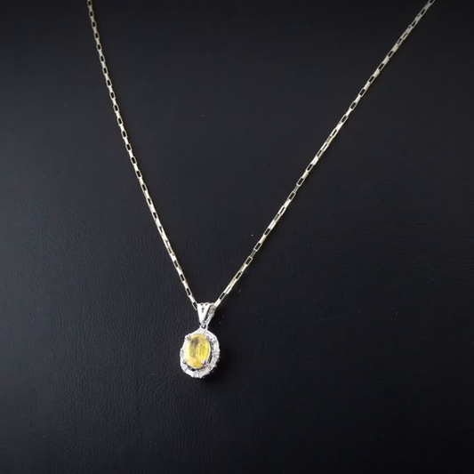 0.98 Carat Natural Diamond and Yellow Sapphire Necklace – Fine Jewelry Design
