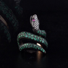3.00 Carat Natural Diamond and Emerald Snake Design Luxury Ring