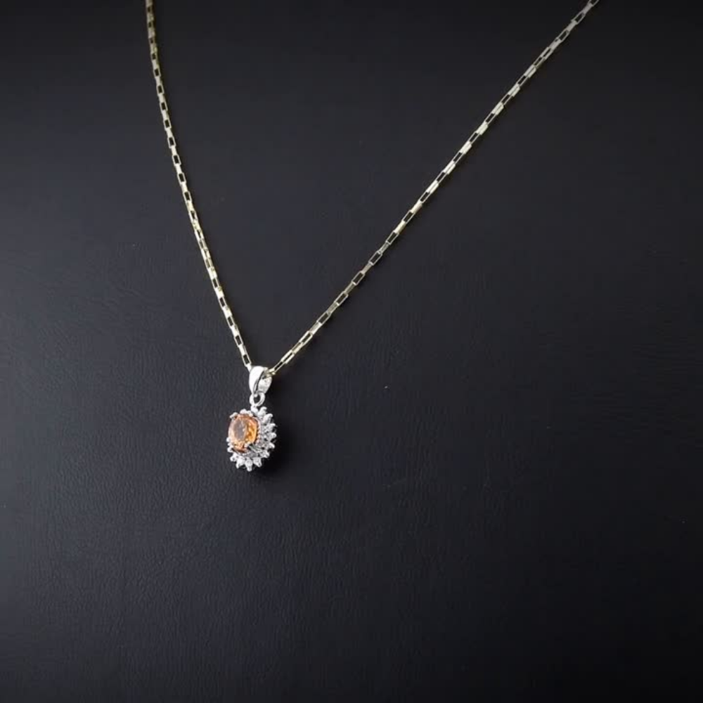 0.69 Carat Natural Diamond and Yellow Sapphire Necklace – Fine Jewelry Design