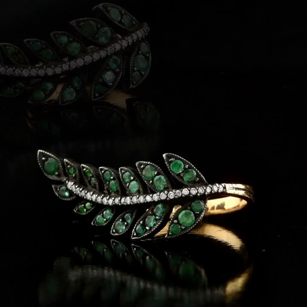 2.6 Carat Natural Diamond and Emerald Ring – Fine Jewelry Design