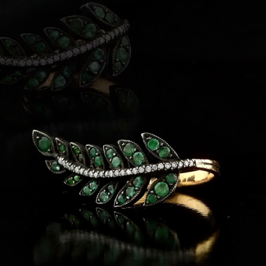 2.6 Carat Natural Diamond and Emerald Ring – Fine Jewelry Design