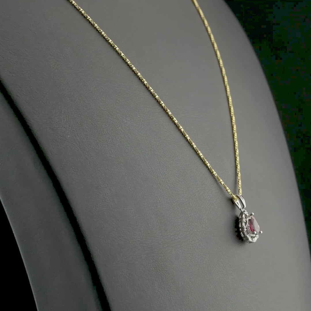 0.94 Carat Natural Diamond and Garnet Necklace – Fine Jewelry Design