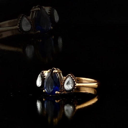 2.00 Carat Natural Diamond and Sapphire Ring – Fine Jewelry Design