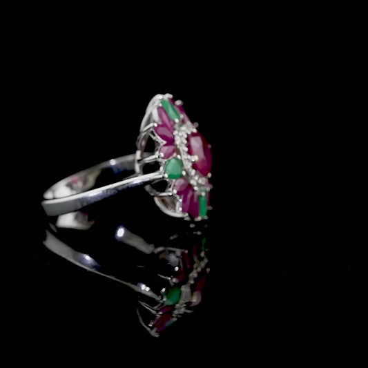 5.22 Carat Natural Diamond and Ruby Ring – Fine Jewelry Design