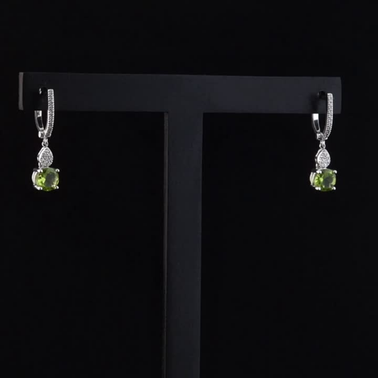 2.07 Carat Natural Diamond and Peridot Earrings – Fine Jewelry Design