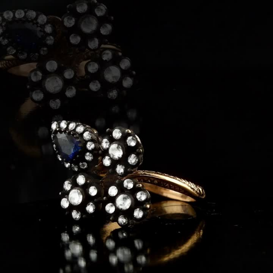 1.6 Carat Natural Diamond and Sapphire Ring – Fine Jewelry Design