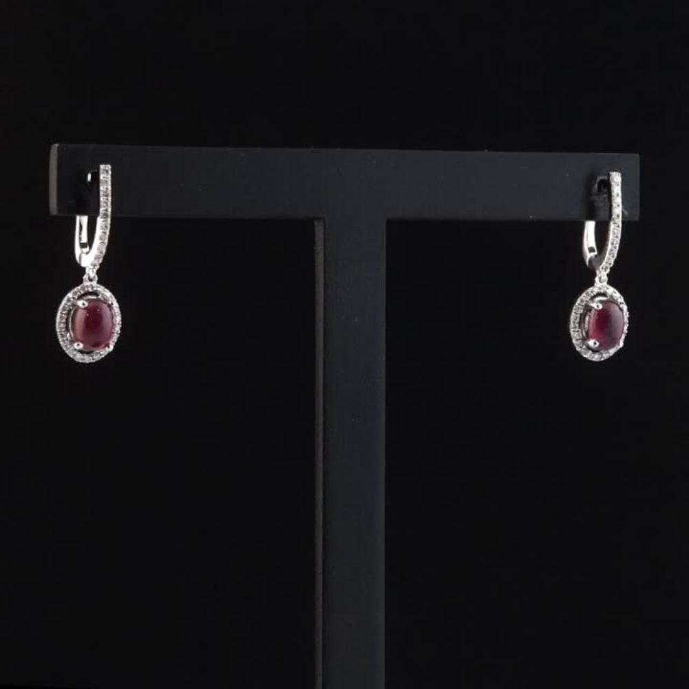 5.65 Carat Natural Diamond and Ruby Earrings – Fine Jewelry Design