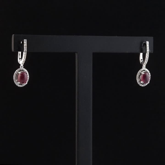5.65 Carat Natural Diamond and Ruby Earrings – Fine Jewelry Design