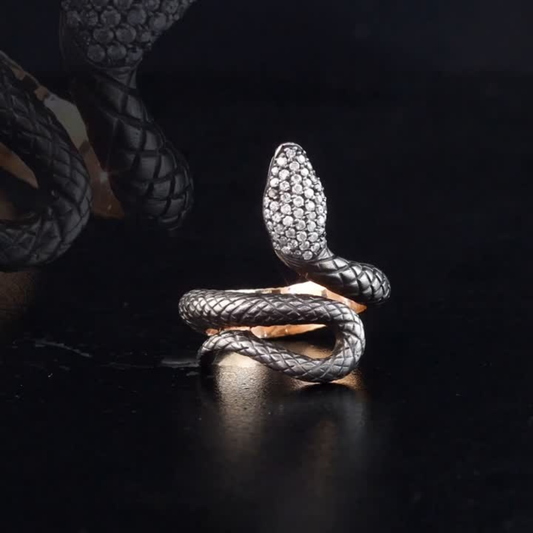0.44 Carat Natural Diamond Snake Design Ring – Fine Jewelry Design
