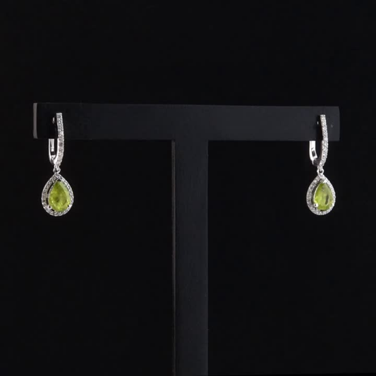 3.35 Carat Natural Diamond and Peridot Earrings – Fine Jewelry Design