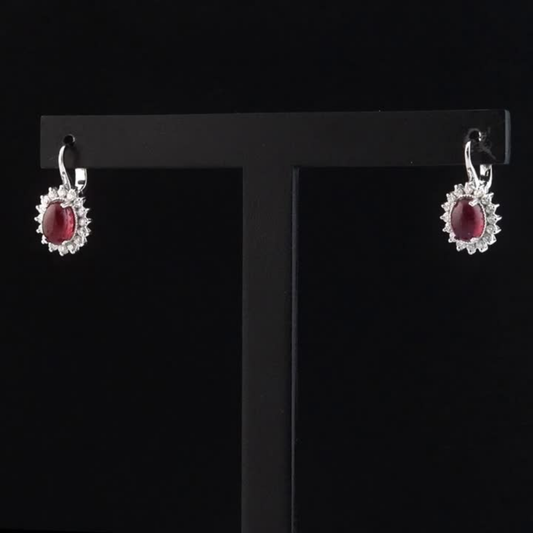 3.15 Carat Natural Diamond and Ruby Earrings – Fine Jewelry Design