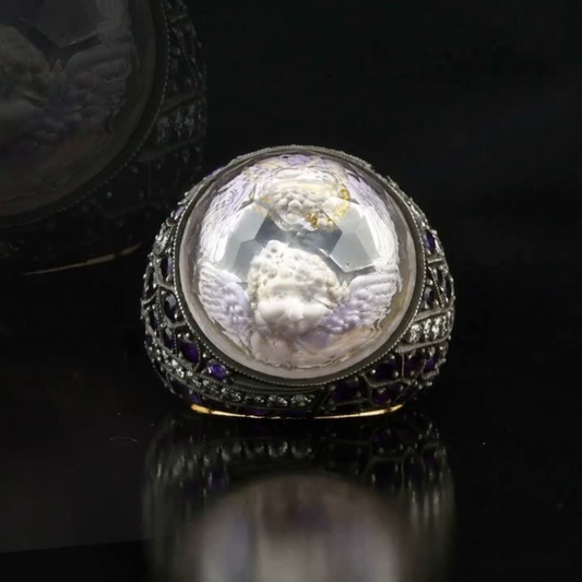 4.80 Carat Natural Diamond and Amethyst Ring – Fine Jewelry Design