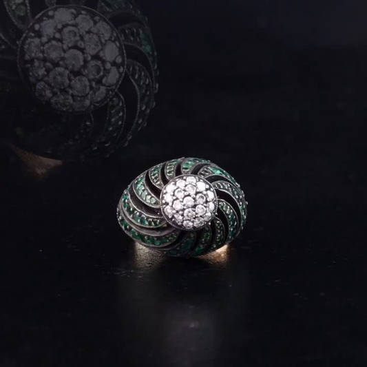 5.20 Carat Natural Diamond and Emerald Ring – Fine Jewelry Design