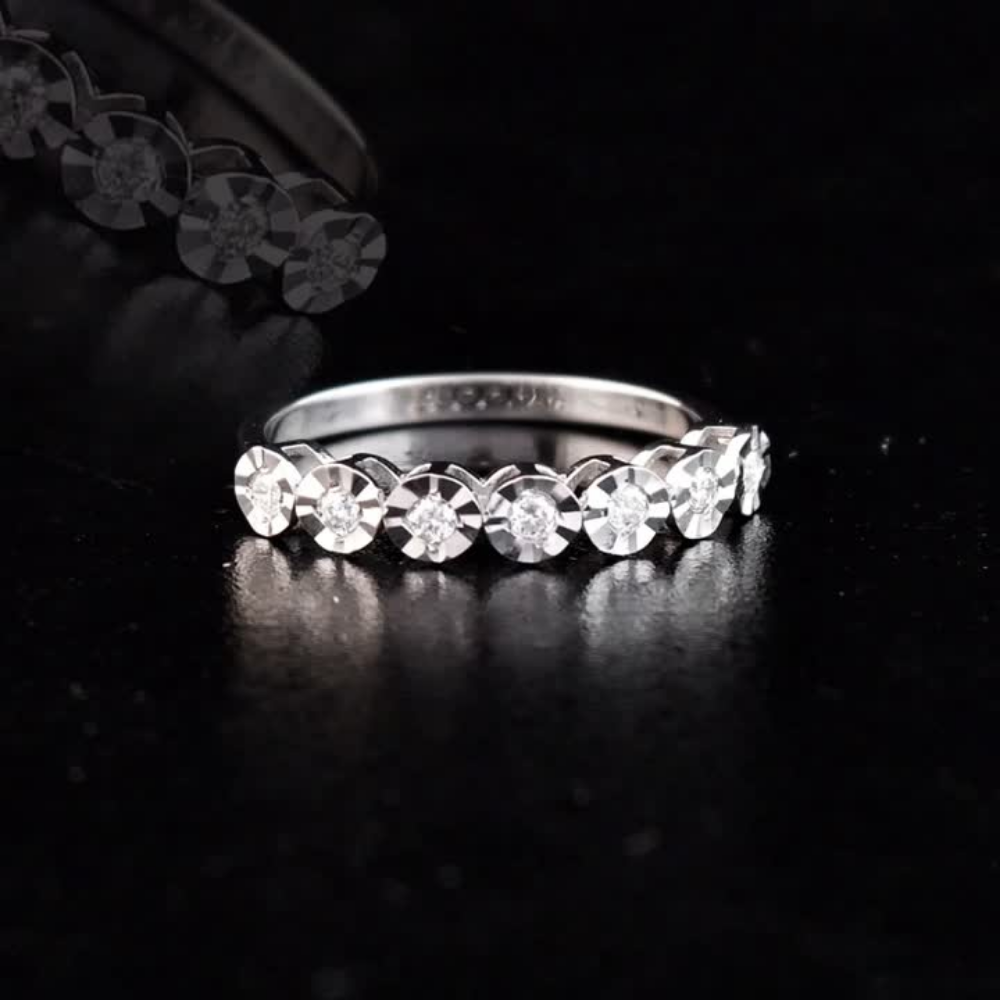 0.12 Carat Natural Seven Diamond Ring – Fine Jewelry Design