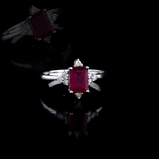 1.15 Carat Natural Diamond and Ruby Ring – Fine Jewelry Design