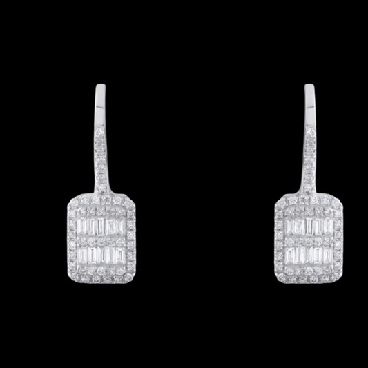 0.29 Carat Baguette Diamond Earrings – Elegant Fine Jewelry Design