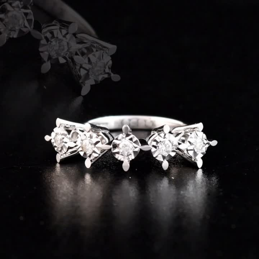 0.15 Carat Natural Five Diamond Ring – Fine Jewelry Design