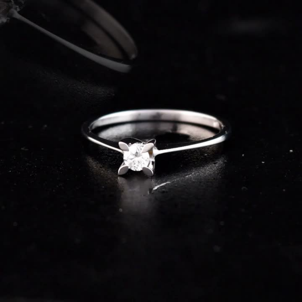 0.12 Carat Natural Diamond Solitaire Ring – Fine Jewelry Design