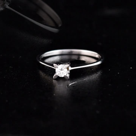0.12 Carat Natural Diamond Solitaire Ring – Fine Jewelry Design