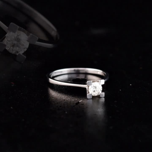 0.17 Carat Natural Diamond Solitaire Ring – Fine Jewelry Design