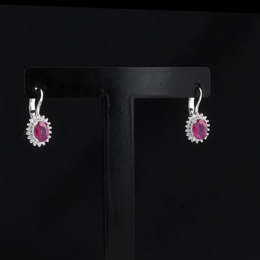 2.02 Carat Natural Diamond and Ruby Earrings – Fine Jewelry Design