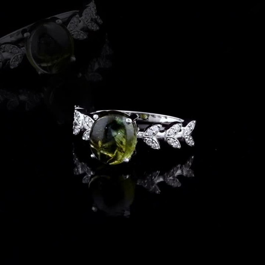 0.84 Carat Natural Diamond and Tourmaline Ring – Fine Jewelry