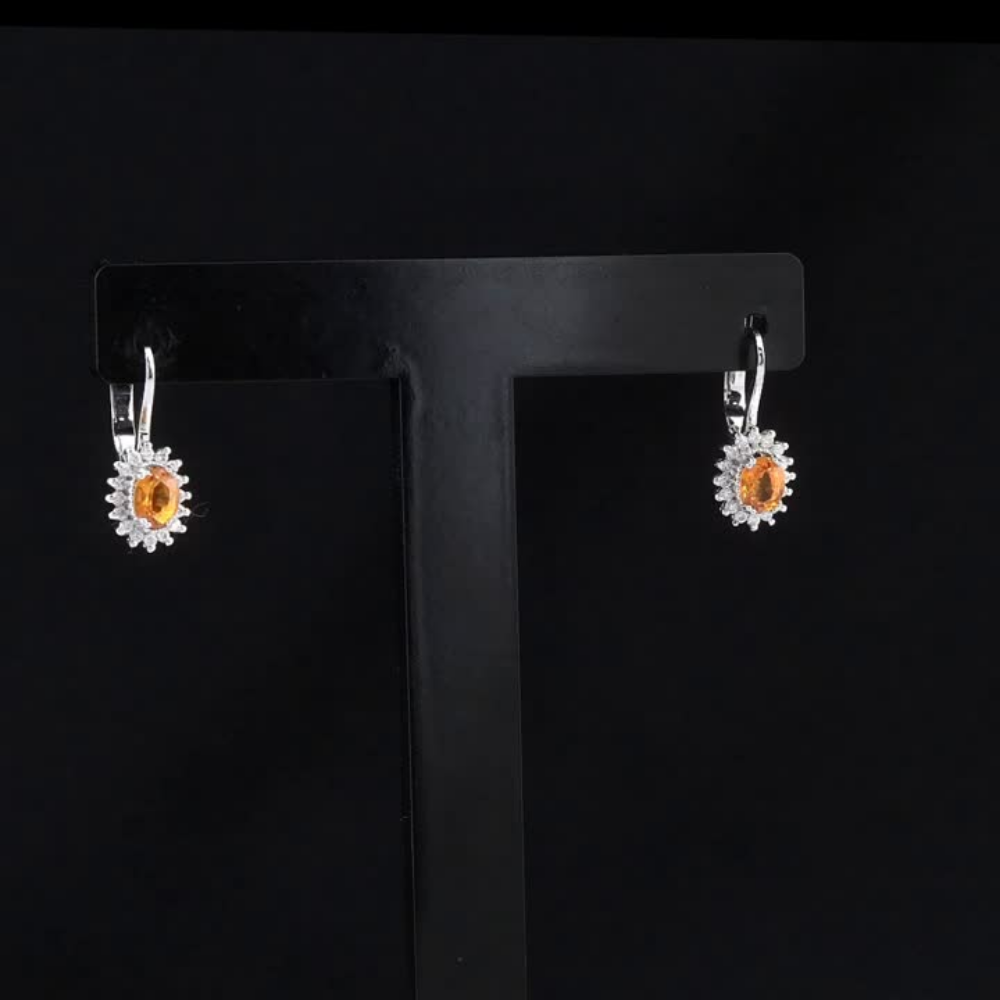 1.38 Carat Natural Diamond and Yellow Sapphire Earrings – Fine Jewelry Design