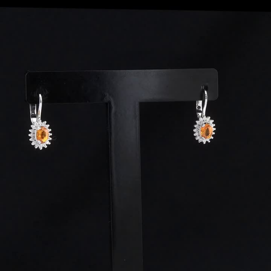 1.38 Carat Natural Diamond and Yellow Sapphire Earrings – Fine Jewelry Design