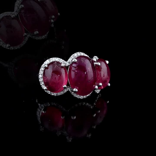 14.38 Carat Natural Diamond and Ruby Ring – Elegant Fine Jewelry Design