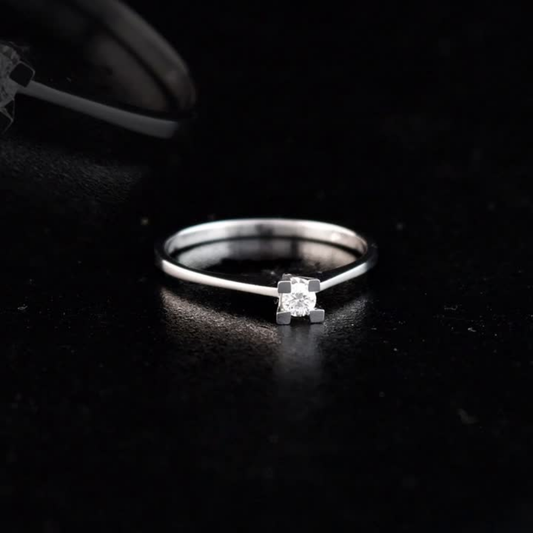 0.10 Carat Natural Diamond Solitaire Ring – Fine Jewelry Design