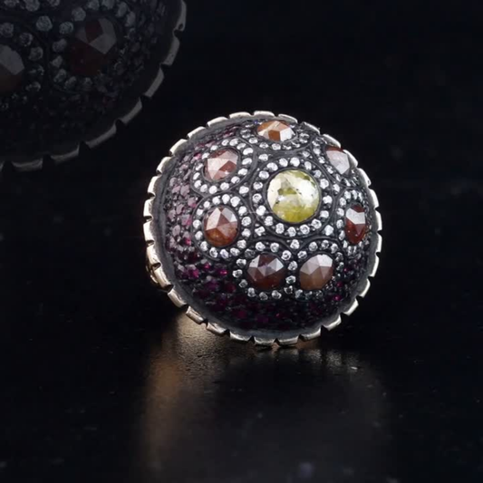 7.41 Carat Natural Diamond and Ruby Ring – Fine Jewelry Design